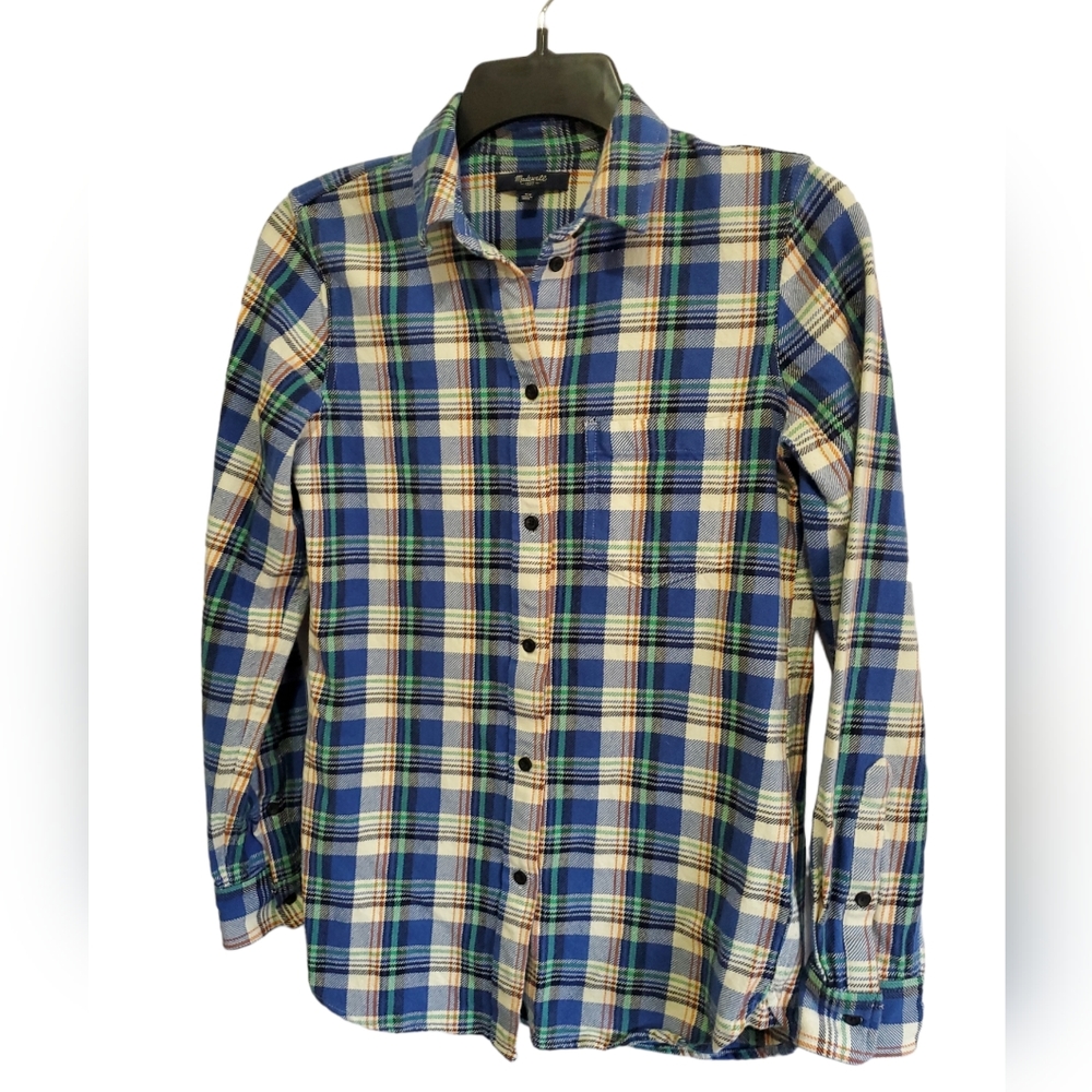 Madewell Plaid Full Button Front Flannel Shirt